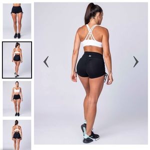 MuscleNation Tie up high waist scrunch shorts